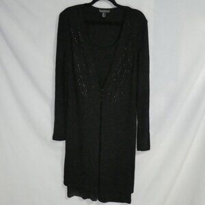 SOPHISTICATE | size 14 | Black One Piece Long Sleeve Dress | Made In Canada